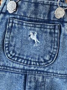 SHEIN Playful Pals Quần short denim thường ngày cho bé trai, chất liệu nhẹ, màu xanh nhạt, kiểu dáng đường phố dễ thương, dáng rộng thoải mái, dây đeo có thể điều chỉnh, chất liệu denim cotton mềm mại, phù hợp cho mặc hàng ngày, dự tiệc, đi học, đi làm, mẫu mới mùa xuân/hè. - Rửa trung bình - Xem 6