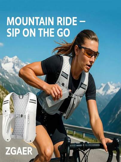 1PC Running Hydration Pack Vest Style Lightweight Backpack Breathable Mesh Material Water Bladder Compatible With Bottle Holder Phone Pocket For Cycling Hiking Marathon Outdoor Sports Travel Camping Festival