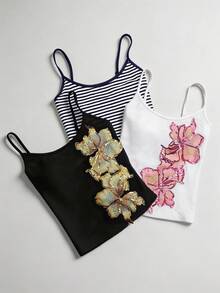 Glimmora 3pcs Y2K Sexy Camisole Top Set, Summer, 2026 New Arrival, Trending Camisole Top - Multicolor - View 1