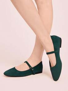 CUCCOO DOLLMOD Sepatu Flat Wanita Kasual Serbaguna untuk Perjalanan Sehari-hari, Cocok untuk Natal dan Musim Semi. - Hijau. - View 3