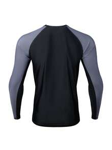 Manfinity KASUA Men's Letter Print Raglan Long Sleeve Rash Guard - Multicolor - View 2