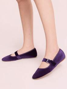 CUCCOO DOLLMOD Zapatos de mujer de terciopelo morado con punta redonda - Morado - Ver 3