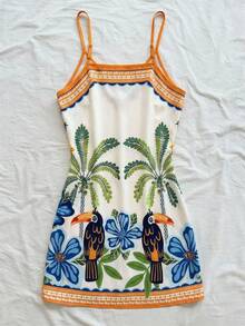 Soleia Women's Casual Tropical Print Sleeveless Dress - Multicolor - View 2