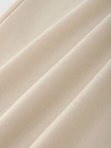 Franclia 女士休闲时尚简约百搭通勤无袖背心，配有抽绳腰带和蝴蝶结，搭配直筒裤两件套，春夏款 - 杏色 - 查看 6