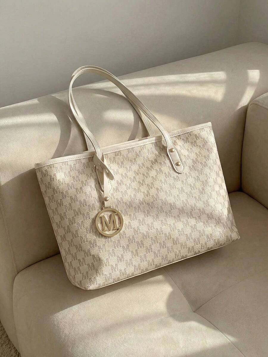 Resyla Túi Tote Thời Trang Mới Cho Nữ Thiết Kế In Chữ Toàn Thân Dung Tích Lớn Thiết Kế Trang Trí Thiết Kế Quai Đeo Đôi Thích Hợp Cho Công Việc Và Đi Làm, Túi Đi Học, Dung Tích Lớn, Di Động, Cổ Điển Thường Ngày, Thường Ngày Công Sở, Dành Cho Nữ Tuổi Teen, Sinh Viên Đại Học, Nhân Viên Văn Phòng, Hoàn Hảo Cho Công Việc, Trở Lại Trường Học, Trường Trung Học Cơ Sở, Trường Trung Học Phổ Thông, Trường Cao Đẳng, Kỳ Nghỉ, Túi Tote Thời Trang Có Khóa Kéo