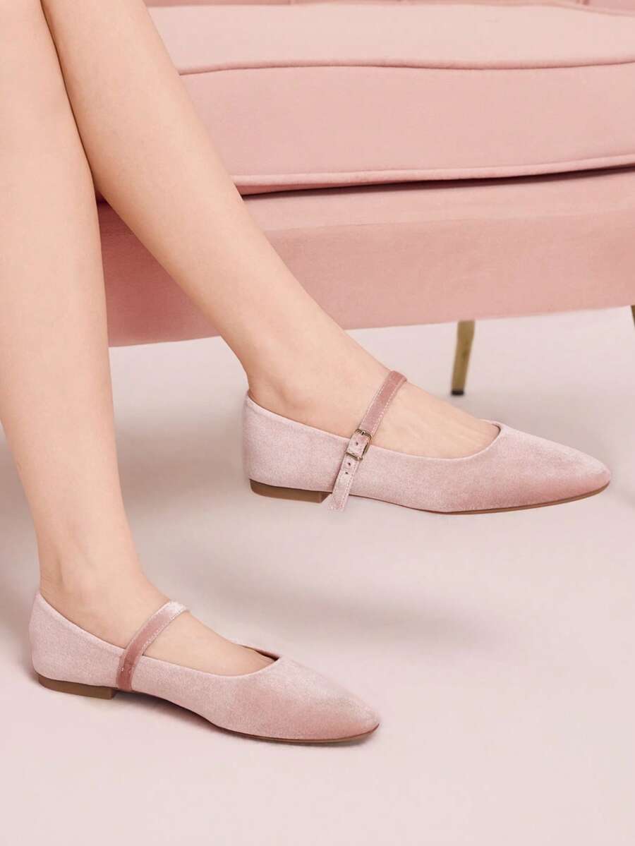 CUCCOO DOLLMOD Sepatu Flat Wanita Kasual Serbaguna untuk Perjalanan Sehari-hari, Cocok untuk Natal dan Musim Semi. - Merah muda muda. - View 1