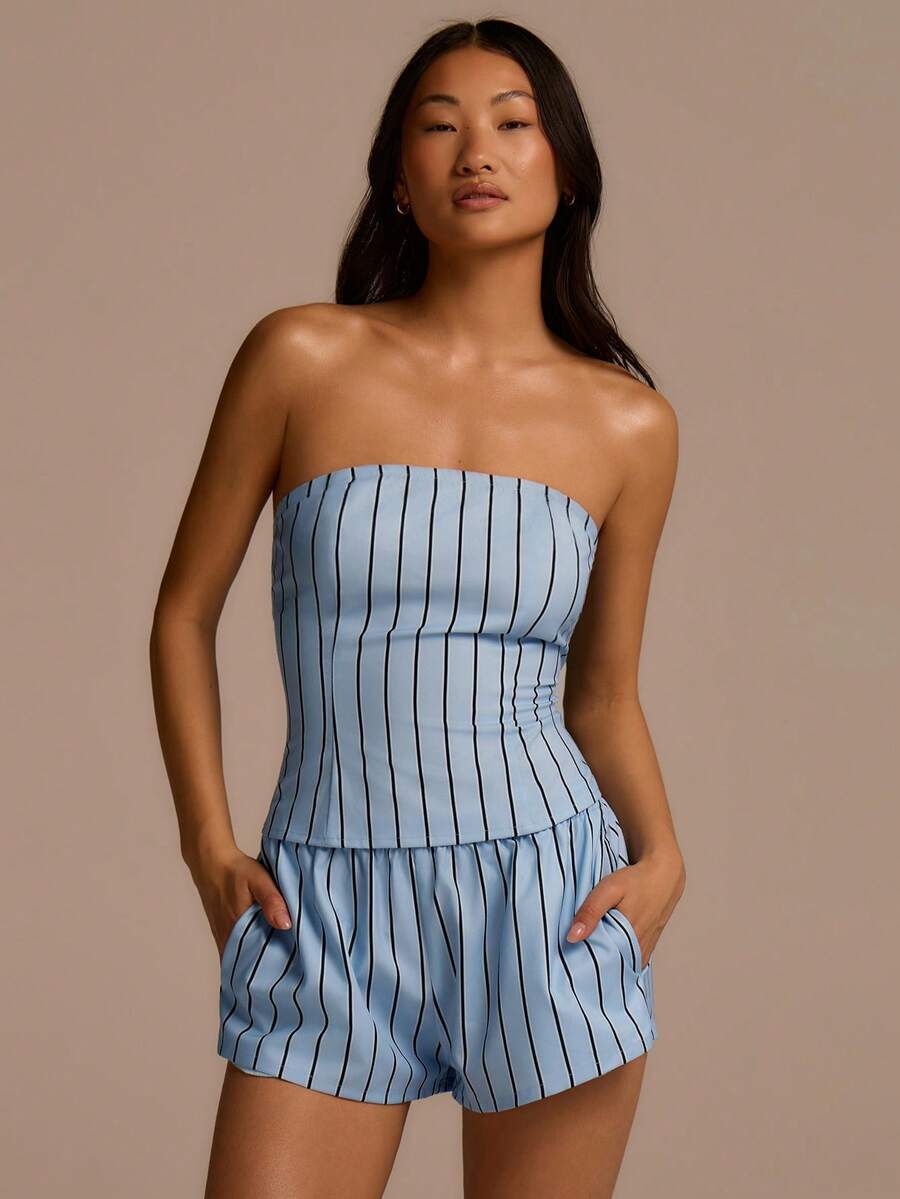 Fluxe Áo quây ôm sát kẻ sọc dành cho nữ