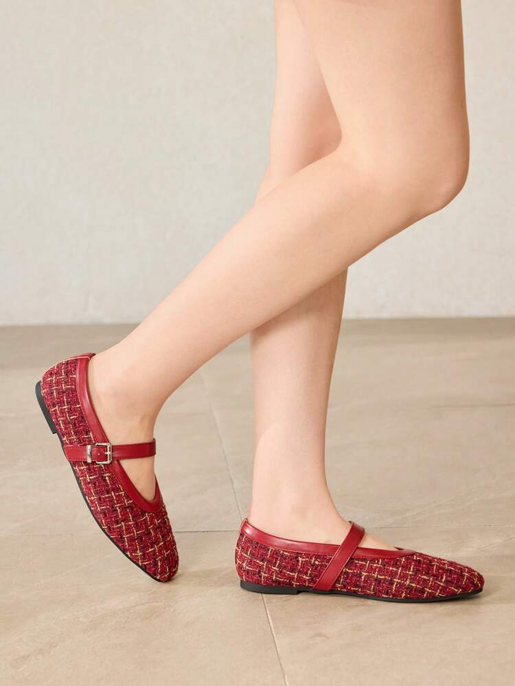 WOMEN'S COMMUTING CASUAL COMFORTABLE VERSATILE MARY JANE SQUARE TOE FLAT SHOES