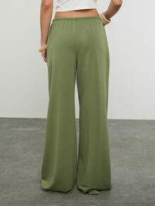 COUREZ Low Rise Super Wide Leg Joggers /Y2K Spring Clothes For Women Green Sweatpants Casual Outfits Spring Break Outfits Going Out Outfits Summer Outfits - Green - View 3