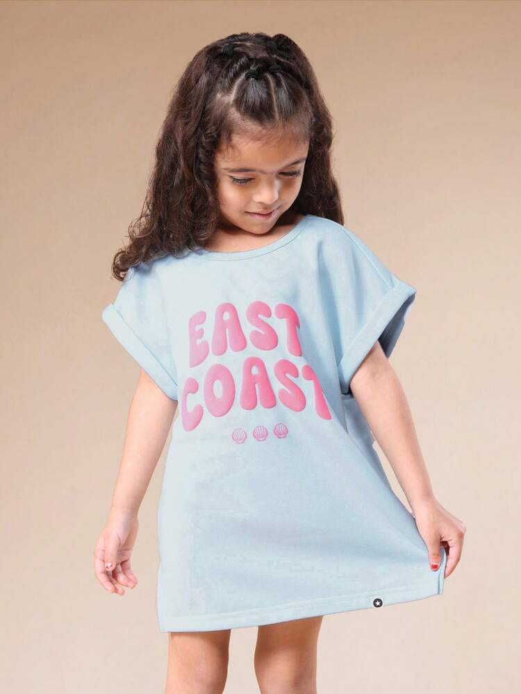 Sukienka-koszulka z napisem East Coast Slogan