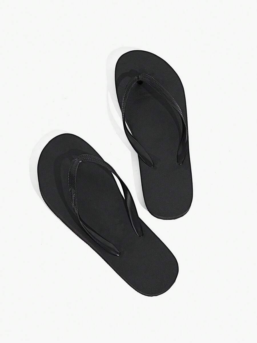 Grefit Women's Casual Everyday Flip Flops - Black - View 1