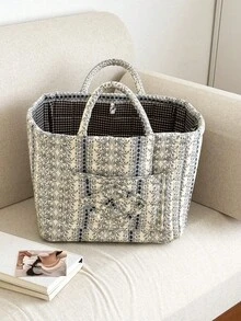 Storage Basket, Miscellaneous Storage Basket, Toy Storage Basket, Printed Pattern In Random Position, Laundry Basket, Lipstick, Makeup Brush, Skincare Storage Basket, Home Decoration, Portable Picnic Basket, Christmas Popular Products - Multicolor - View 9
