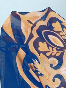 Swim Oasis 2026新款三件套女士印花连体泳衣，含裙子和网纱裤，夏季海滩度假休闲装 - 彩色 - 查看 8