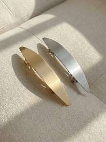 Resyla 2pcs Solid Minimalist Hair Clip Casual Claw Clips Hair Claws Hair Barrettes, School Stuff, Hair Accessories - Multicolor - View 2