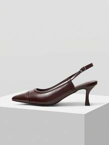 MOTF WOMEN SLINGBACKS POINT TOE PUMPS VALENTINE'S DAY - Burgundy - View 2