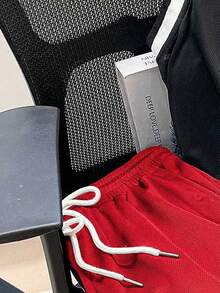 Manfinity Joysei 男士红色罗纹针织上衣套装 - 紅色 - 查看 5