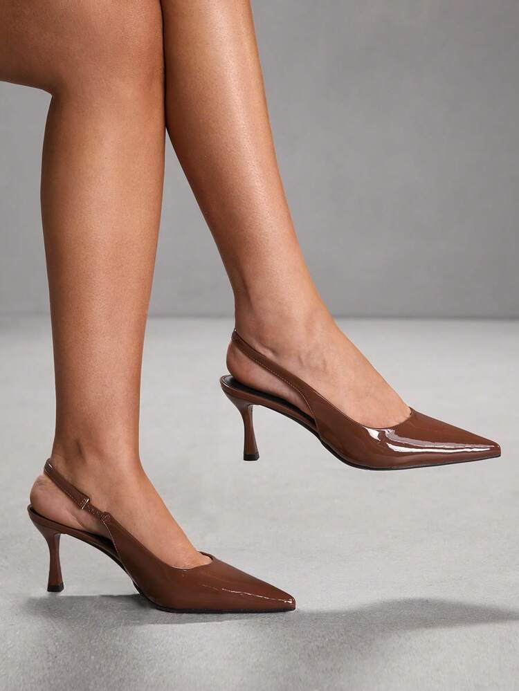 CUCCOO SZL Women's Pointed Toe Buckle Design Fashionable High Heels, Versatile For Daily Wear