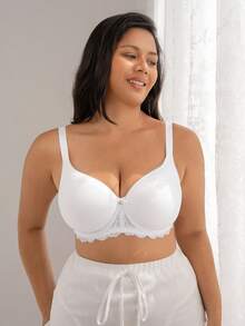 DesireSculpt 2pcs Seamless Wireless Thin Cup Comfortable Supportive Lift Bra, Plus Size - Multicolor - View 3