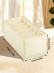 1/4 chiếc hộp chia ngăn kéo bằng vải có thể gập lại, hộp đựng đồ dùng trong tủ quần áo, hộp đựng đồ lót, áo ngực, cà vạt, tất, quần áo, phụ kiện, giúp sắp xếp nhà cửa, tiết kiệm không gian và dọn dẹp gọn gàng. - Màu be - Xem 3