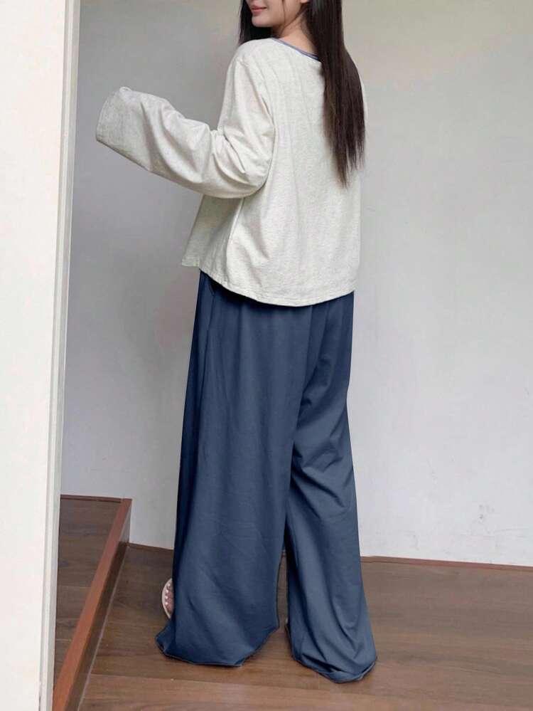Dazy Plus 3pcs Contrast Color Cute Rabbit Print Camisole Cardigan & Solid Color Pants Pajama Set, Plus Size Women