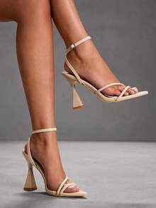 CUCCOO SZL Women's Heeled Sandals, Fashionable And Elegant For Commuting In Summer Spring Shoes - Apricot - View 1