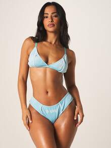 Missguided x Playboy 女士文胸内裤套装 - 綠色 - 查看 3