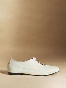 French Retro Commuter Soft-Soled Casual Low Vamp Flat-Soled Shoes - White - View 4