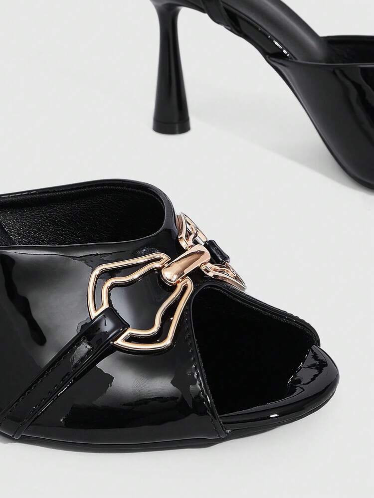 CUCCOO SZL Summer Elegant High Heel Shoes With Latex Pad, Lightweight Non-Slip Fashion Buckle Sandals Spring Shoes