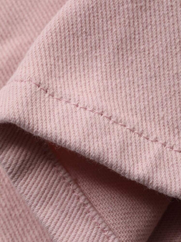 Young Girl Bow Embroidery Pink Denim Jeans
