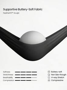 GLOWMODE 24" FeatherFit™-Sculpt Sweat-O-Clock Compressive Anti-Roll Tummy Control No Front Seam Side Pockets Leggings Low Impact Training Running Workout Gym - Black - View 8