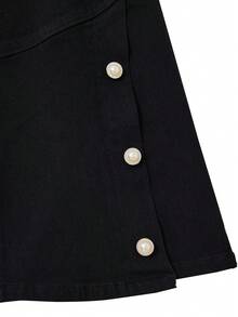 GlowEve Women's Casual Washed Denim Flare Pants - Black - View 5