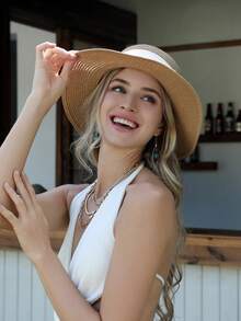 Arave Women Sun Straw Hat Wide Brim UPF 50 Summer Hat Foldable Roll Up Floppy Beach Hats For Women - Khaki - View 5