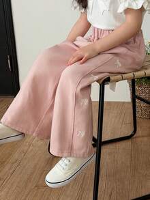 DAZY Quần jean denim màu hồng thêu hình bướm dành cho bé gái - Hồng - Xem 4