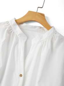 GlowEve CURVE Camisa versátil y casual todo a juego para mujer de talla grande, adecuada para uso diario y atuendo de oficina - Blanco - Ver 6