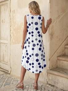 Faunlyn 女士无袖连衣裙，简约时尚休闲日常穿着 - 彩色 - 查看 3