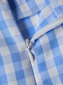 Olithes Spring/Summer Women's Plaid Vacation Skirt - Blue - View 5