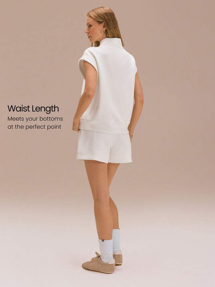 SoftCalm Modal Easy Does It Soft Silky-Smooth Breathable Half-Zip Short-Sleeve Sweatshirt Daily Casual Wear