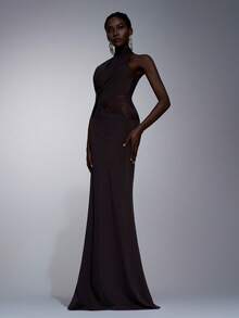 Elitara 优雅奢华露肩串珠刺绣束身拼接流苏鱼尾长裙，适合节日、婚礼、晚宴、音乐会、商务活动、社交媒体达人场合穿着。 - 彩色 - 查看 5