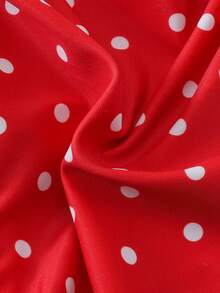 Swim Vcay Summer 2 Pieces Swimwear, Spaghetti Strap Random Print Top And High Cut Bottoms, Summer Beach Vacation Bikini Set - Red - View 3