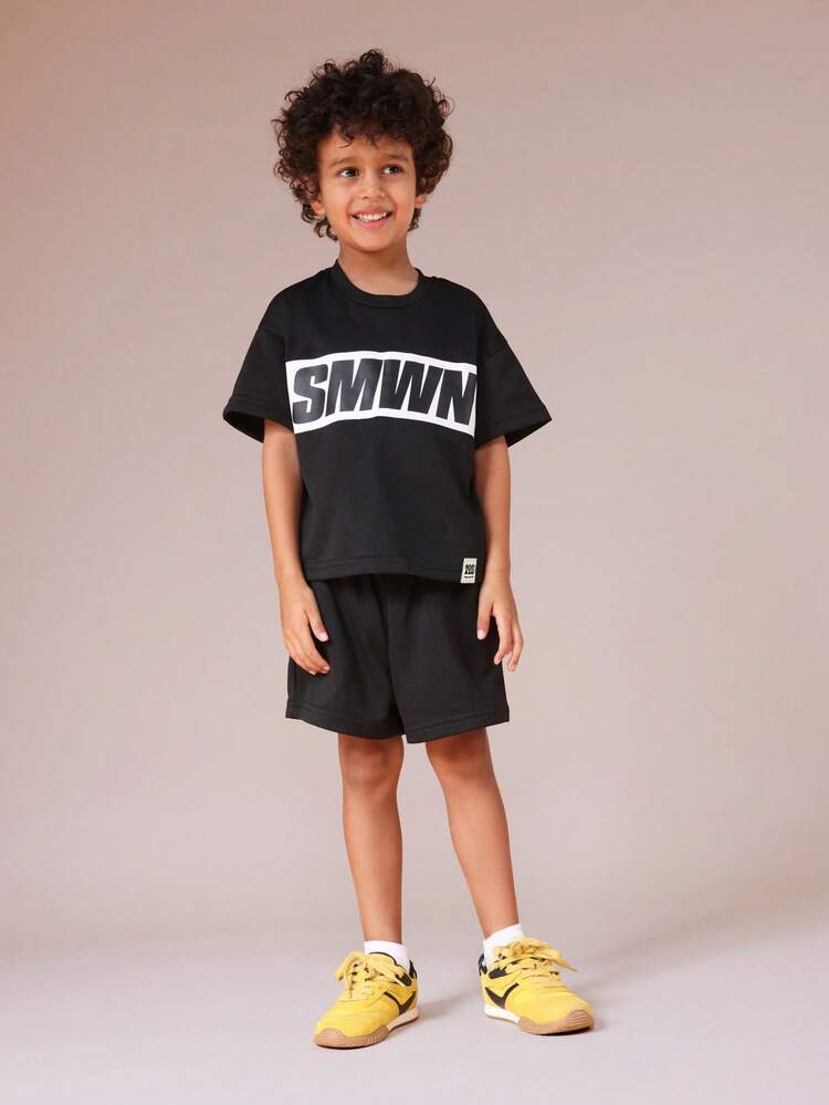 Graphic Print T-Shirt And Shorts Set