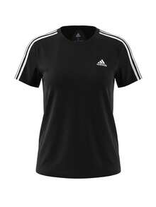 Adidas Essentials Women's Slim 3-Stripes T-Shirt Black - Black / White - View 1