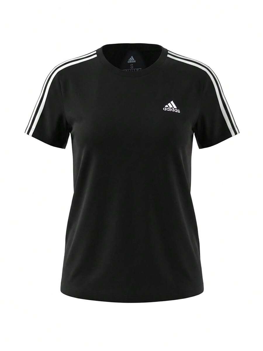 Adidas Essentials Women's Slim 3-Stripes T-Shirt Black - Black / White - View 1