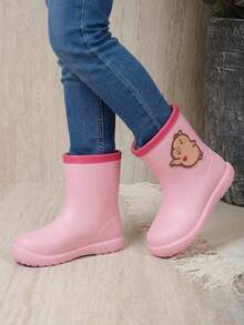 Botas de Lluvia para Niño y Niña - Impermeables, Antideslizantes y Resistentes - Botines Infantiles de Agua con Suela Antiderrapante - Diseño de Capibara Dinosaurio - Cómodas, Ligeras y Fáciles de Poner - Calzado Infantil para Días de Lluvia, Charcos y al Aire Libre - Duraderas y Flexibles - Diseño Unicornio - Rosa/Capibara - Ver 2