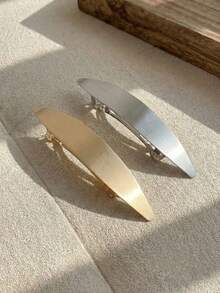 Resyla 2pcs Solid Minimalist Hair Clip Casual Claw Clips Hair Claws Hair Barrettes, School Stuff, Hair Accessories - Multicolor - View 3