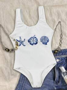 SHEIN Tween Girl Floral Print Casual Tankini Swimsuit - Multicolor - View 2