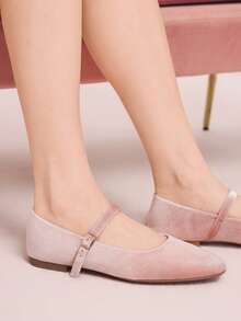 CUCCOO DOLLMOD Sepatu Flat Wanita Kasual Serbaguna untuk Perjalanan Sehari-hari, Cocok untuk Natal dan Musim Semi. - Merah muda muda. - View 4