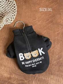 Pet Slogan Cartoon Bear Print Casual Everyday Wear Sweatshirt - Multicolor - View 21