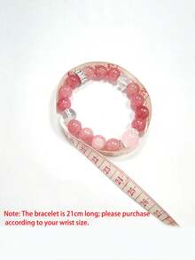 Cirelle Natural Strawberry Crystal Bracelet Set - Pink & White Crystal For Love & Luck, Crystal Healing Jewelry For Daily Wear & Gift - Multicolor - View 9