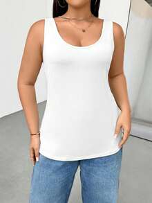 SHEIN Essnce Áo tank top dài màu đen dáng ôm, co giãn tốt, thoải mái, cơ bản, đa năng cho nữ, mùa xuân và hè, thích hợp mặc hàng ngày, trang phục mùa hè cho nữ, áo ôm dáng, áo đi chơi, phong cách mùa hè châu Âu, phong cách tối giản. - Nhiều màu - Xem 8