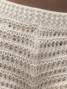 Selianne Women's Elegant 3D Floral Knit Top And Pants Set, Spring/Summer - Apricot - View 5